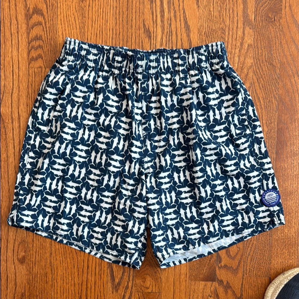AFTCO Kids Swim Trunks - Blue and White